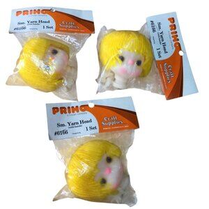 Primo Small Yarn Doll Head With Hands 3 Sets Craft Supplies Vintage Hong Kong